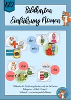Vorschau - Unterrichtsreihen - Nomen Tafelmaterial Bildkarten Materialpaket - Deckblatt
