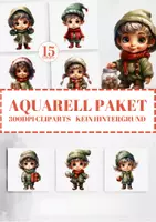 Vorschau - selbst erstellte Cliparts/Grafiken - Mega Weihnachts-Aquarell Clipart: 280+ Feiertags-PNGs, DIY Handarbeiten - Seite 1