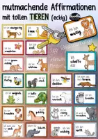 Vorschau - Mal- und Bastelvorlagen - Tiere - 24 MUT Affirmationen - Growth Mindset / Wachstumslernen Mutmacher - Deckblatt
