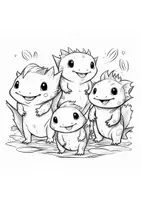 Vorschau - Mal- und Bastelvorlagen - Axolotl zum Anmalen 25 Ausmalbilder - Seite 1