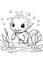 Vorschau - Mal- und Bastelvorlagen - Axolotl zum Anmalen 25 Ausmalbilder - Seite 2
