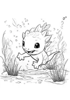 Vorschau - Mal- und Bastelvorlagen - Axolotl zum Anmalen 25 Ausmalbilder - Seite 3