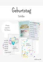 Vorschau - Poster - Geburtstagsschild / Aufsteller Sek1 + Grundschule - Deckblatt