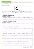 Vorschau - Arbeitsblätter - Griffweg und Tastschreibübungen für den Buchstaben "C" - Seite 1