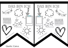 Vorschau - Arbeitsblätter - DAS BIN ICH Wimpelkette - Deckblatt