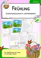 Vorschau - Arbeitsblätter - Frühling - Lesematerial Lesespur - differenziert - Deckblatt