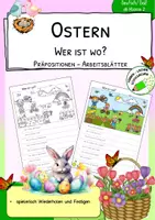 Vorschau - Arbeitsblätter - Ostern - Präpositionen - Wo ist....? - GRATIS - Deckblatt