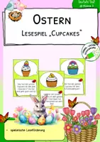 Vorschau - Stationenlernen - Ostern - Lesespiel - Cupcakes - Deckblatt