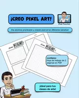 Vista previa - Hojas de trabajo - ARTE: Hoja de trabajo Pixel Art - Portada