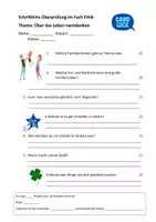 Vorschau - Test - Test_ schriftliche Überprüfung (Ethik): über das Leben nachdenken - Seite 1