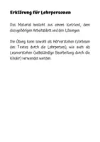 Vorschau - Arbeitsblätter - Hör- oder Lesetext "Bär" mit Fragen und Lösungen - Seite 1