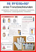 Vorschau - Arbeitsblätter - se présenter - erste Französischstunden, Anfangsunterricht - Deckblatt