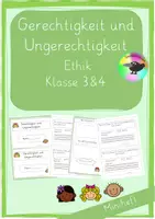 Vorschau - Arbeitsblätter - Gerechtigkeit und Ungerechtigkeit Ethik - Deckblatt