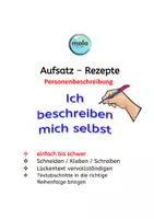 Vorschau - Arbeitsblätter - Personenbeschreibung: Ich beschreibe mich selbst - Deckblatt