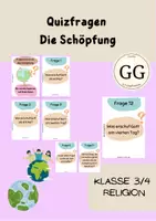 Vorschau - Bildkarten - Quizfragen zur Schöpfung - Religion - Deckblatt