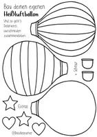 Vorschau - Mal- und Bastelvorlagen - Heißluftballon mit Muster - Mal & Bastelvorlage + Pop-Art - Seite 1