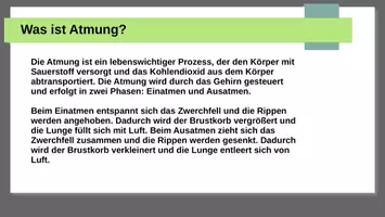 Vorschau - Präsentationen/Tafelbilder - Atmung - Grundlagen für Neulinge in der Pflege - Seite 1
