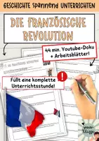 Vorschau - Arbeitsblätter - Youtube-Doku: Französische Revolution - Arbeitsblatt / stundenfüllend! / SEK 1 und 2 - Deckblatt