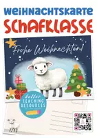 Vorschau - Mal- und Bastelvorlagen - Schafklasse Postkarte Weihnachtskarte Klassentier Schaf - Deckblatt