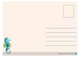 Vorschau - Mal- und Bastelvorlagen - Seepferdchenklasse Postkarte Weihnachten Klassentier Seepferdchen - Seite 2