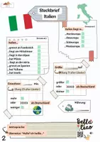Vorschau - Arbeitsblätter - Materialpaket Steckbrief Italien differenziert mit Lösungen - Deckblatt