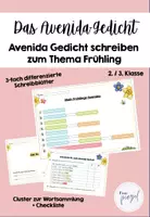 Vorschau - Arbeitsblätter - Avenida Gedicht schreiben zum Thema Frühling - Deckblatt
