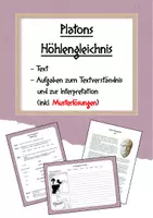 Vorschau - Arbeitsblätter - Platons "Höhlengleichnis" (Text und AB) - Deckblatt