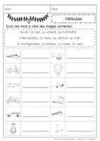Aperçu - Feuilles d'exercices - Vocabulaire sur le thème: Véhicules - Page 3