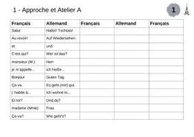 Vorschau - Arbeitsblätter - Vokabeltabellen für Tous ensemble 1 Lektion 1 - Seite 1
