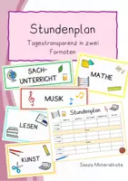 Vorschau - Bildkarten - Stundenplan-Tagestransparenz in zwei Formaten - Deckblatt