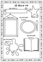 Vista previa - Hojas de trabajo - All About Me Worksheet / Todo sobre mí / Tot sobre mi - página 1