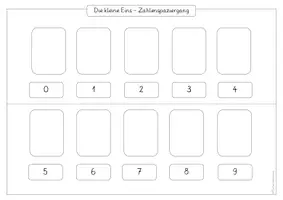 Vorschau - Arbeitsblätter - Zahlenspaziergang im ZR 0-9 (passend zum Bilderbuch „Die kleine Eins“) - Seite 1