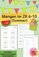 Vorschau - Arbeitsblätter - Menge-Zahl-Zuordnung ZR 6-10, Sommer - Deckblatt