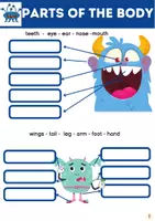 anteprima - Esercizi - Parts of the body monsters worksheets - Pagina 1