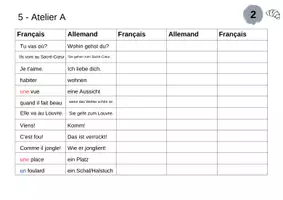Vorschau - Arbeitsblätter - Vokabeltabellen für Tous ensemble 1 Lektion 5 - Seite 2