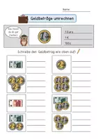 Vorschau - Arbeitsblätter - Arbeitsblatt - Geldbeträge umrechnen FREEBIE - Seite 3