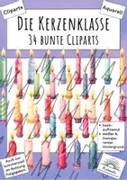Vorschau - selbst erstellte Cliparts/Grafiken - Cliparts in Aquarell: Die Kerzenklasse - Deckblatt