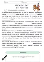 Vorschau - Arbeitsblätter - Lückentext St. Martin + Lösungen - Deckblatt