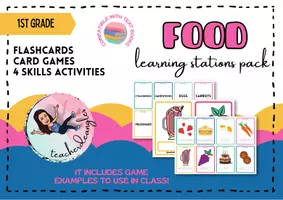 Vista previa - Refuerzo / NEE / Materiales de apoyo - FOOD LEARNING STATIONS PACK - Portada