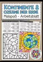 Vorschau - Arbeitsblätter - Die Kontinente und Ozeane der Erde - Malspaß - Deckblatt