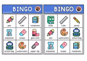 Vista previa - Juegos / Gamificación - BINGO: School Supplies - página 2