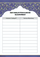 Vorschau - Arbeitsblätter - Meine Vokabelliste für den Islamischen Religionsunterricht - Deckblatt