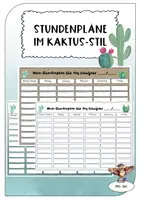 Vorschau - Anderer Materialtyp - Stundenplan im Kaktus-Stil - Deckblatt
