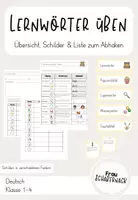 Vorschau - Arbeitsblätter - Lernwörtertraining - Lernwörter üben (Kl. 1-4) - Deckblatt