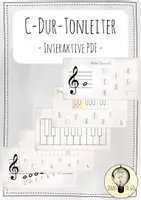 Vorschau - Interaktives Material - Interaktive PDF: C-Dur-Tonleiter Tonhöhen - Deckblatt