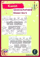 Vorschau - Mal- und Bastelvorlagen - Gemeinschaftsbild_Kunst_Klasse 1-4 - Deckblatt
