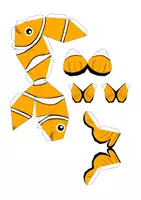 Vorschau - Mal- und Bastelvorlagen - Bastelbogen für Kinder: Clownfisch - Seite 1