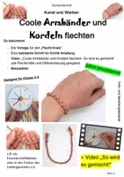 Vorschau - Mal- und Bastelvorlagen - Kunst und Werken: Coole Armbänder und Kordeln flechten - Deckblatt