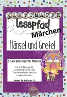 Vorschau - Arbeitsblätter - Lesepfad Märchen: Hänsel & Gretel Klettmappe und Papierform - Seite 1