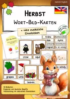 Vorschau - Bildkarten - Herbst - Wort-Bild-Karten - Deutsch & Englisch - über 30 Einsatzideen - Deckblatt